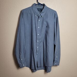 Ralph Lauren Shirt Mens Sz XL Blue Plaid Button Down Long Sleeve Classic Fit
